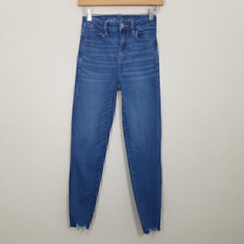American Eagle Curvy Hi-Rise Jegging Next Level Stretch Jeans Blue Size 00 SHORT
